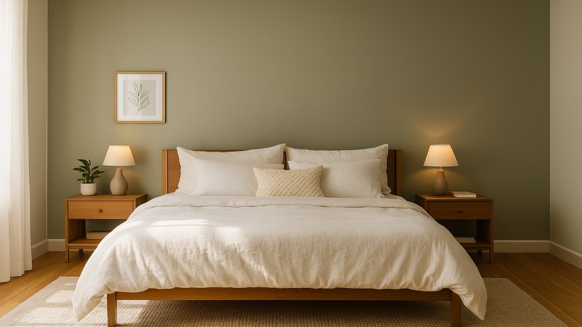 Bedroom with Muted Accent Wall