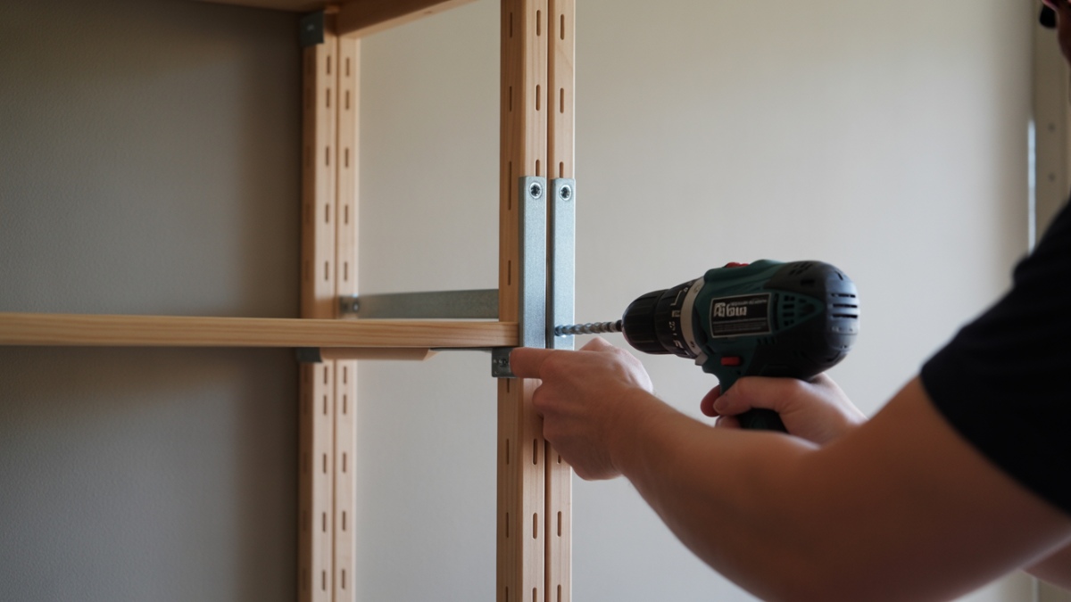 Anchoring bookshelf to wall studs for safety