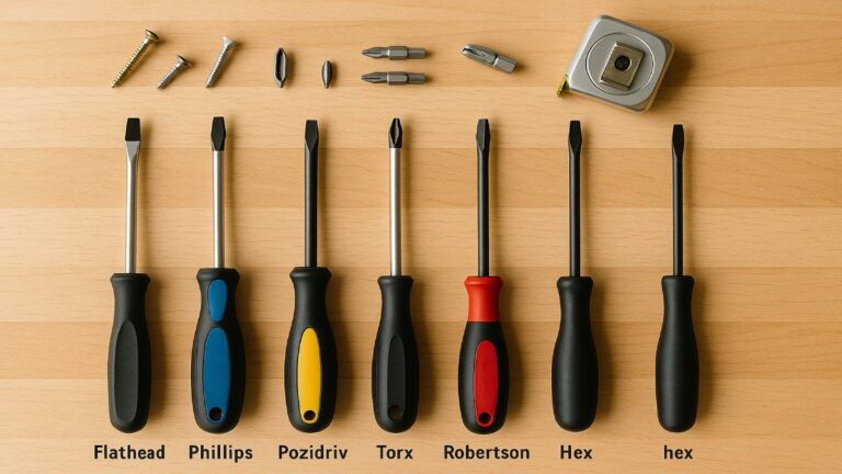 screwdriver types flatlay