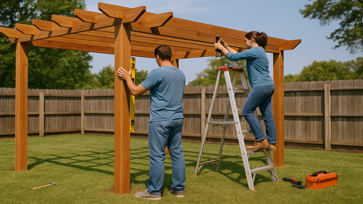 DIY Pergola Build in Progress