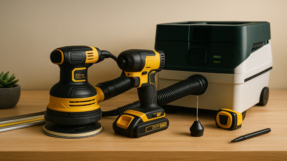Sanding and finishing tools with dust extractor