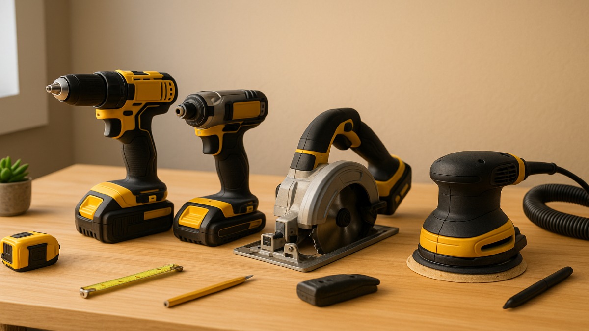 Workbench and essential starter tools arranged neatly